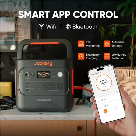 Jackery Explorer 2000 Pro2 Power Station 2160Wh/2200W LiFePO4 การชาร์จเร็วสำหรับกรณีฉุกเฉิน ไฟดับ และการตั้งแคมป์